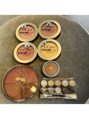 L.A. Girl blush highlighter bronzer set bundle glitter cream eyeshadow palette
